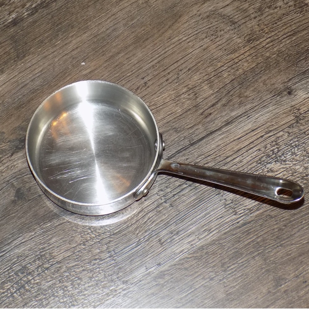All-Clad 1qt Butter Warmer Small Sauce Pan Silver Stainless Steel Riveted Handle